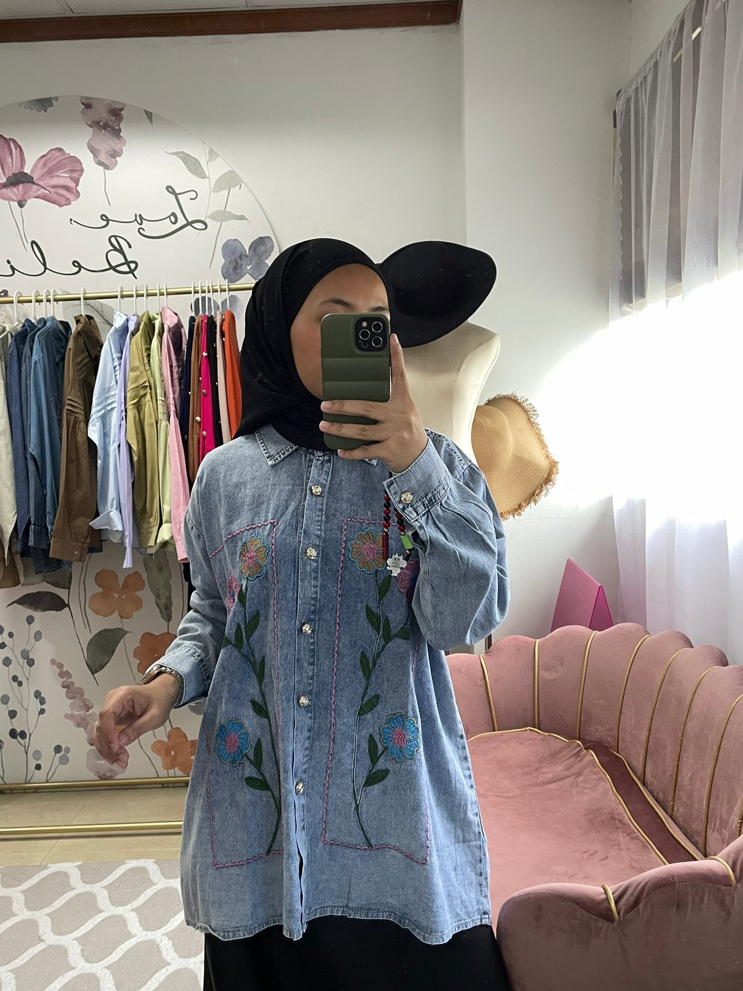 Denim Button Down Top