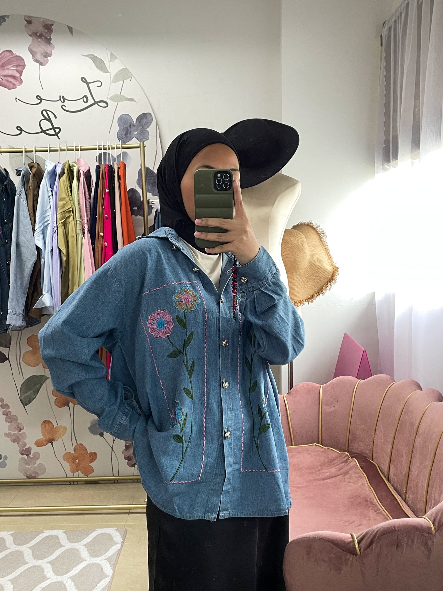 Denim Button Down Top