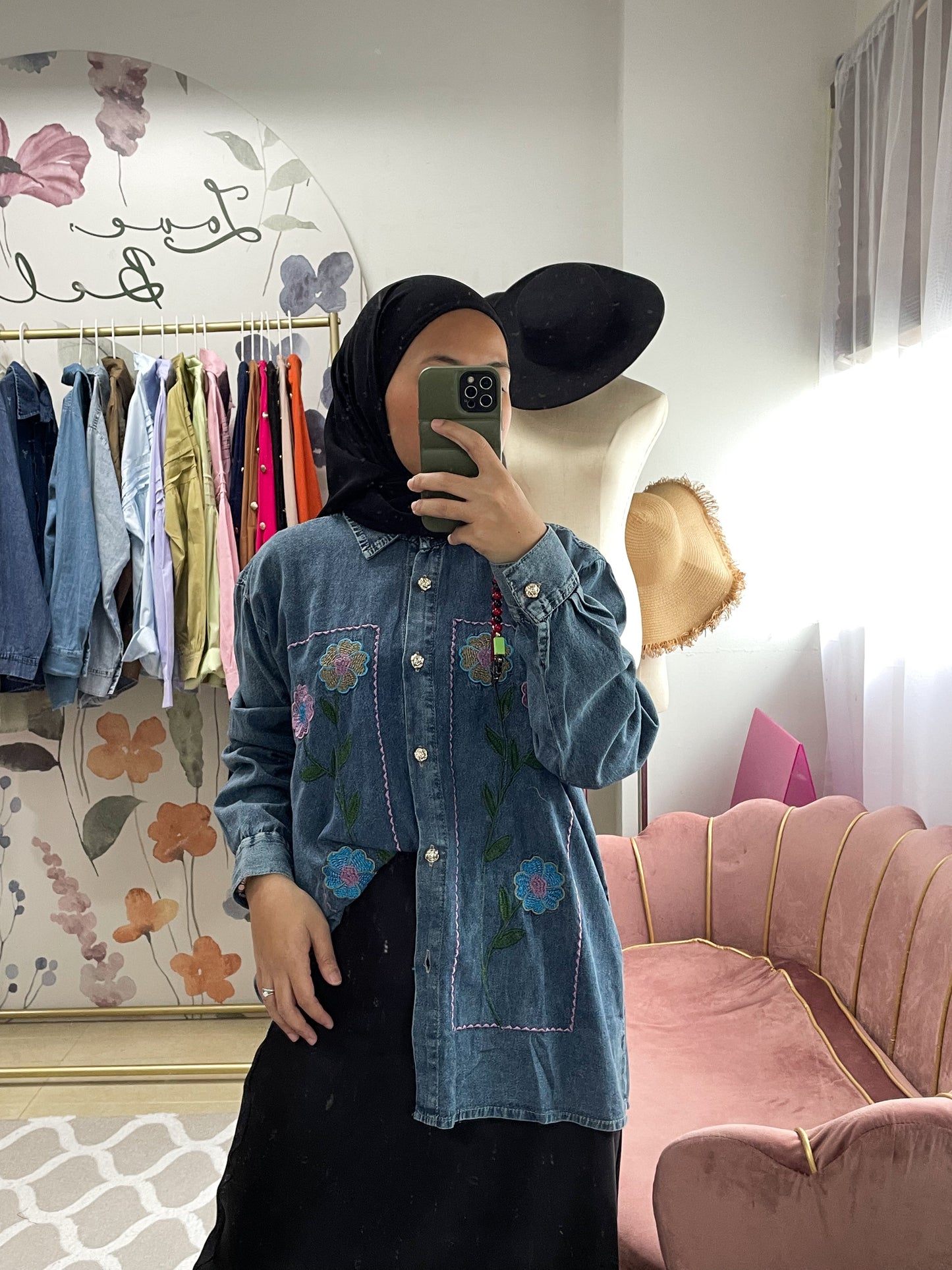 Denim Button Down Top