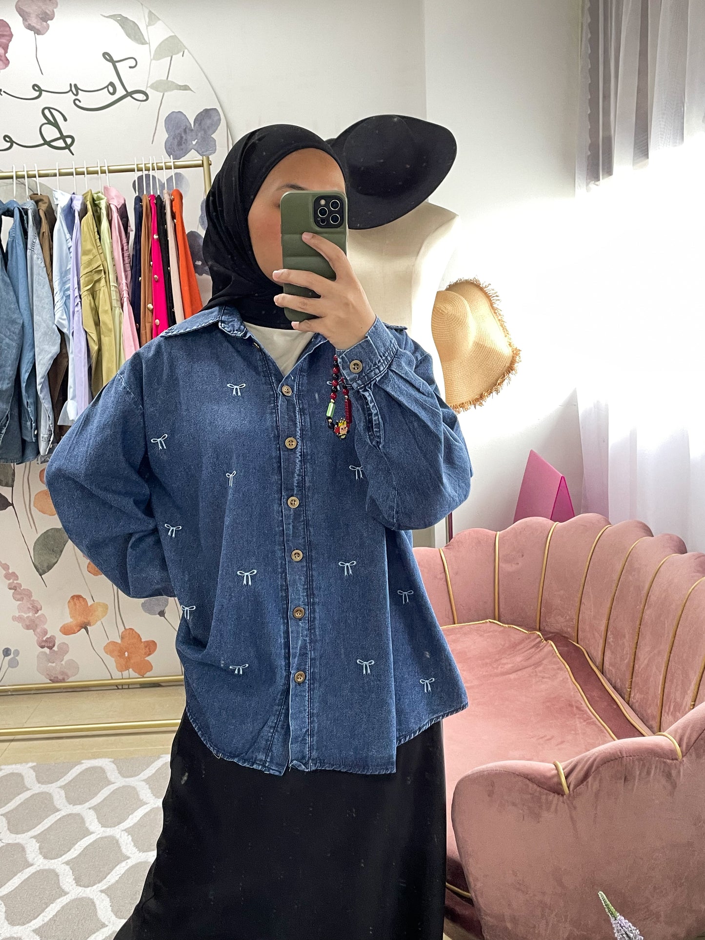 Denim Button Down Top